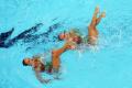 图文-奥运会花样游泳自由自选预赛 配合十分默契