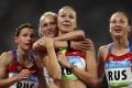 图文-[奥运]女子4X100米接力 俄罗斯姑娘激动落泪