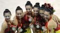 图文-艺术体操集体全能 中国队获银牌突破历史