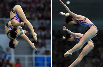 Wang Xin and Chen Ruolin win gold in women's synchronized diving