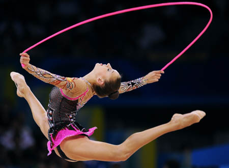 Russian Kanaeva wins gymnastics rhythmic individual all-around Olympic gold