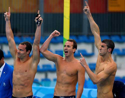 Photos: US wins Men's 4 x 100m Medley Relay gold with new WR