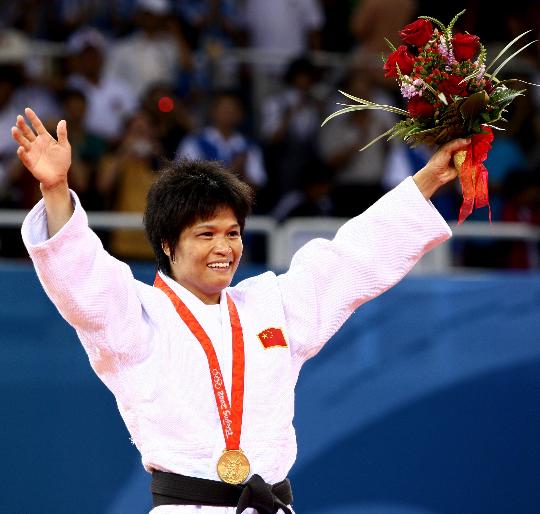 Xian Dongmei, Judo-Olympiasiegerin in der Klasse bis 52 Kilo in Beijing