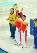 图文-奥运会女子双人3米板决赛 郭晶晶吴敏霞亮相