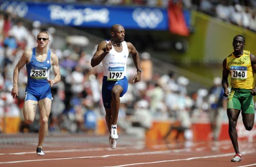 图文-奥运会男子200米预赛 看看对手的情况