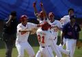 图文-棒球中国队战胜中华台北队 中国队员庆祝胜利