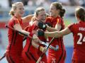 图文-奥运会女子曲棍球日本vs德国 德国队庆祝进球