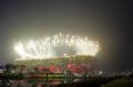 图文-奥运开幕式焰火盛放点亮北京 鸟巢上空绽放