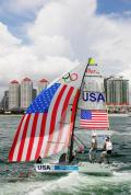 图文-奥运会帆船比赛11日各级别赛况 美国队选手