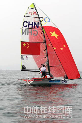 图文-奥运帆船帆板精彩回顾 中国帆船在比赛中