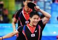 图文-奥运乒乓球韩国队获男团铜牌
