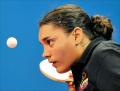 图文-乒乓球女单预赛 委内瑞拉运动员在比赛中
