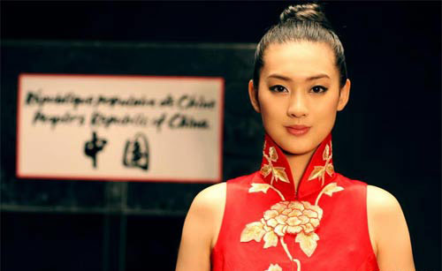 图文-开幕式举中国牌子的美丽女孩 中国风动人