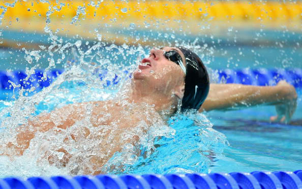 图文-男子100米仰泳美国夺冠 佩尔索尔奋力划水