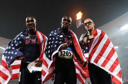 图文-奥运田径400米决赛 男子400米美国大获全胜 