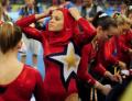 图文-女子体操资格赛 美国姑娘们准备离开