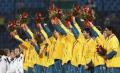 图文-澳大利亚男曲胜荷兰摘铜 庆祝获得铜牌