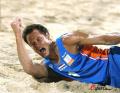 图文-奥运会男子沙滩排球E组 比赛中的怒吼