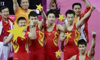 中国奥运集体项目首卫冕体操男团破36年魔咒