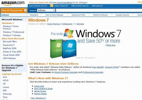 Yamaxun's Windows 7 books sales promotion page