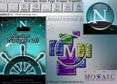 图为Mosaic Netscape 0.9界面 图为Mosaic Netscape 0.9界面