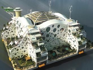 硅谷富豪泰尔出资赞助，准备在公海上建造的海上乌托邦设计示意图。 