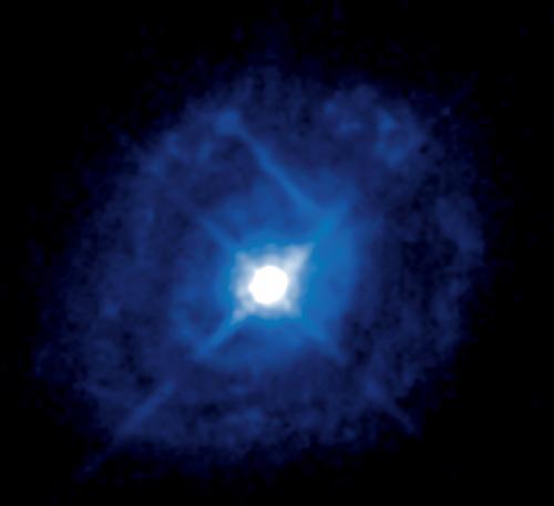这是由哈勃空间望远镜广角行星相机-2号于2007年4月份拍摄的活动星系马卡良509的图像