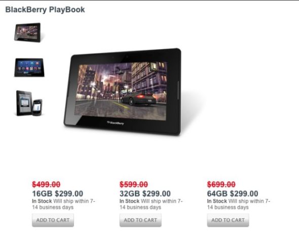 PlayBook product the whole line depreciates