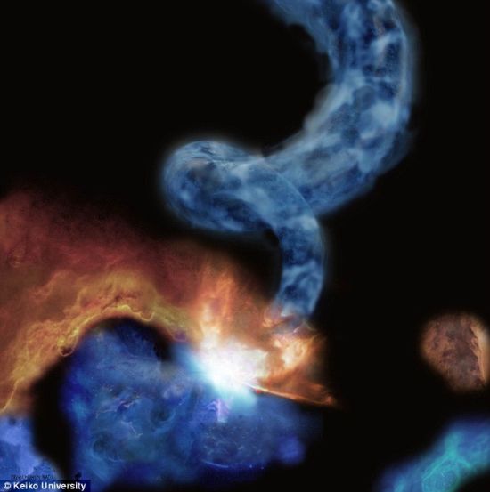 3万光年外发现巨型螺旋分子云外形似猪尾巴(图)