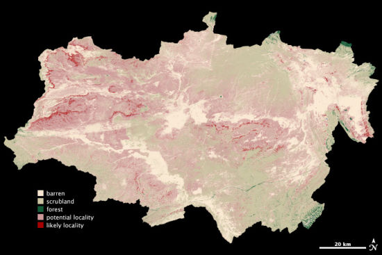 每日卫星照：大分水岭盆地化石遗址