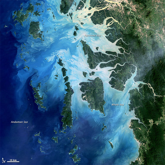 Һպֵ۲վ(NASA's Earth Observatory)չһƬչʾ鵤Ⱥ(Mergui Archipelago)ľ