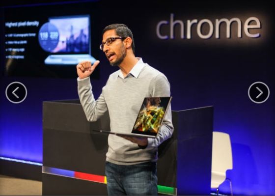 Gu Ge Chrome and application are advanced vice-president mulberry amounts to Yi of Er · Pi Qia (the feeling performance that Sundar Pichai) demonstrated Chromebook Pixel on san Francisco news briefing. 