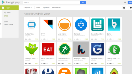 谷歌开设AndroidWear应用专区迎接智能手表