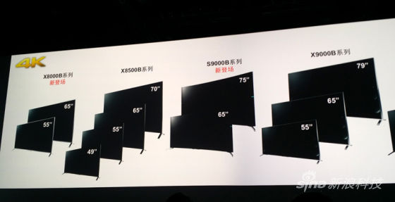 索尼在4K电视领域实现了从49英寸到85英寸的全覆盖
