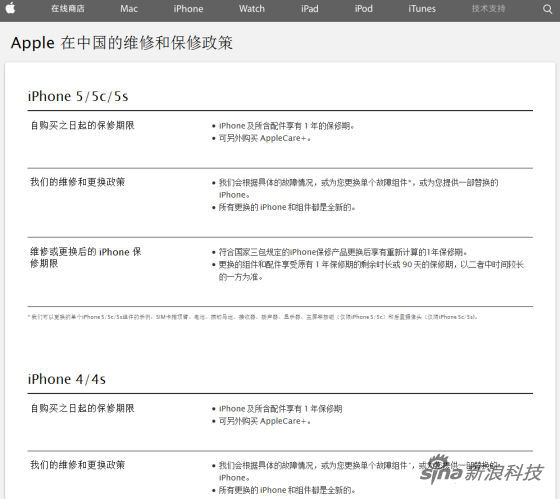 苹果公司辟谣:iPhone国行版保修政策依旧