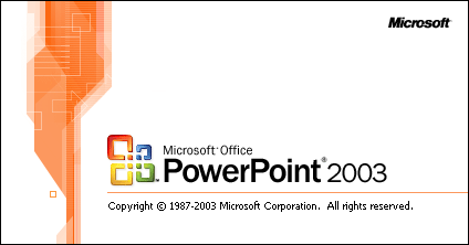 Splash in Microsoft PowerPoint 2003