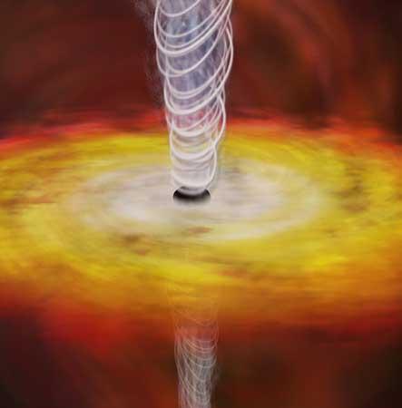 研究称超级黑洞自旋速度接近光速(图)