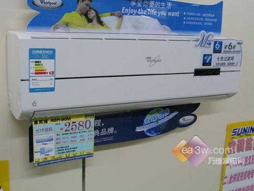 仅售2580元惠而浦1匹空调卖场热销
