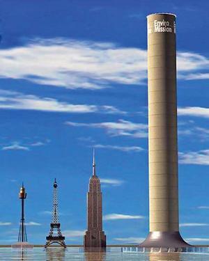 美计划建1000米高太阳能塔发电(组图)