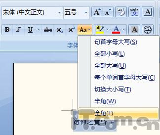 版面更协调Word2007中实现半角全角自由转