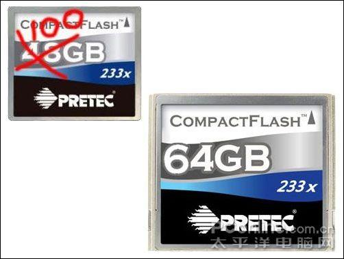 Pretec推出超大容量100GB CF卡 最高达到100GBPretec推出超大容量CF卡
