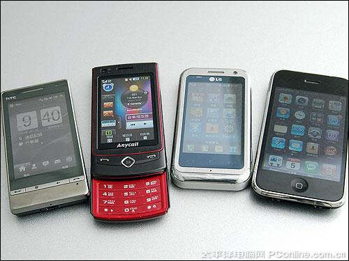 触摸手机大战苹果HTC三星LG四机对比