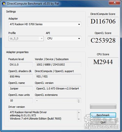DX11 DirectCompute���Թ��߸���0.35�� ֧��OpenCL
