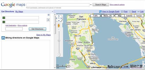 Google地图正式推出自行车路线功能_软件学园