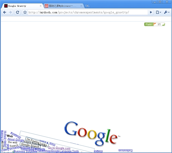 体验Chrome重力效果GoogleGravity上线