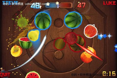 iPhone最火游戏Android也能玩:水果忍者_软件