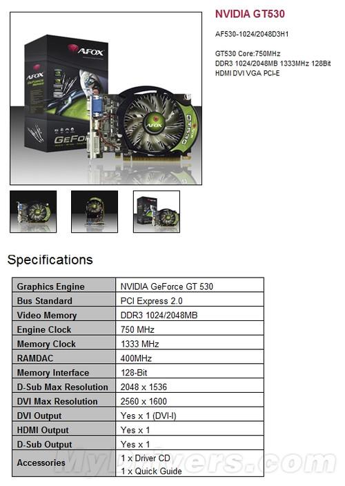 nvidia dx11入门新卡:geforce gt 530走光