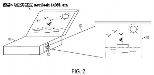 苹果申请新专利:带投影功能的笔记本_笔记本