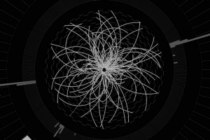 　　12月13日，欧洲强子对撞机实验室进行的粒子对撞轨迹图。