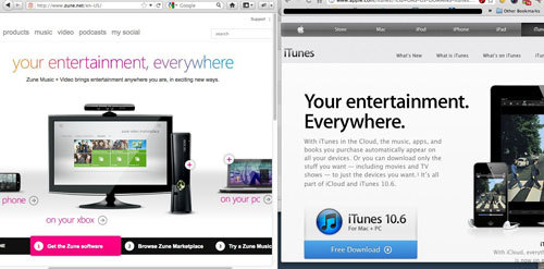 苹果iTunes广告语被指涉嫌抄袭微软Zune